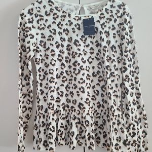 Lucky brand leopard print top xs